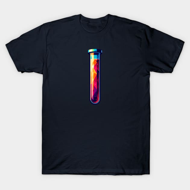 Abstract Geometric Test Tube: Science Artwork T-Shirt by AmandaOlsenDesigns